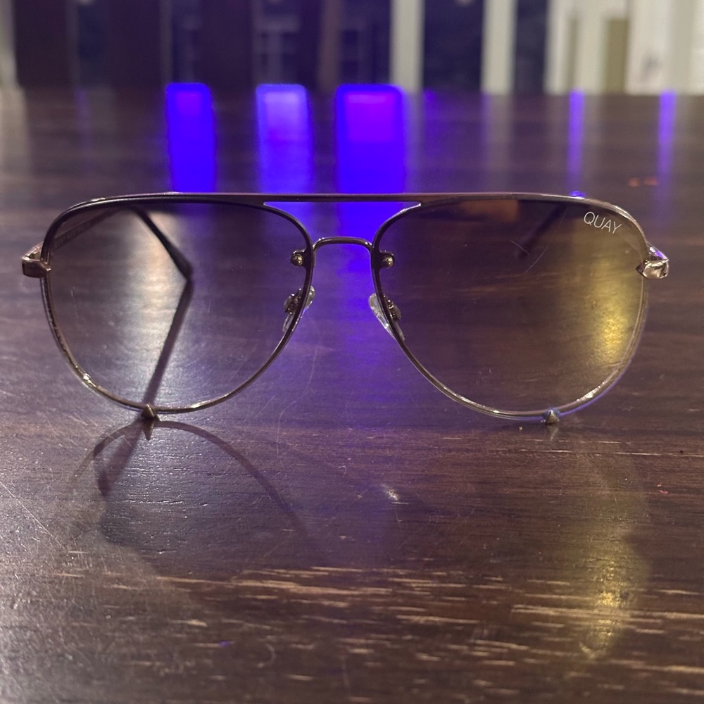 Quay Gold Aviator Sunglasses
